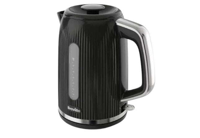Breville Bold Black Electric Kettle 1.7L 3kW Fast BoilBlack & Silver Chrome VKT221