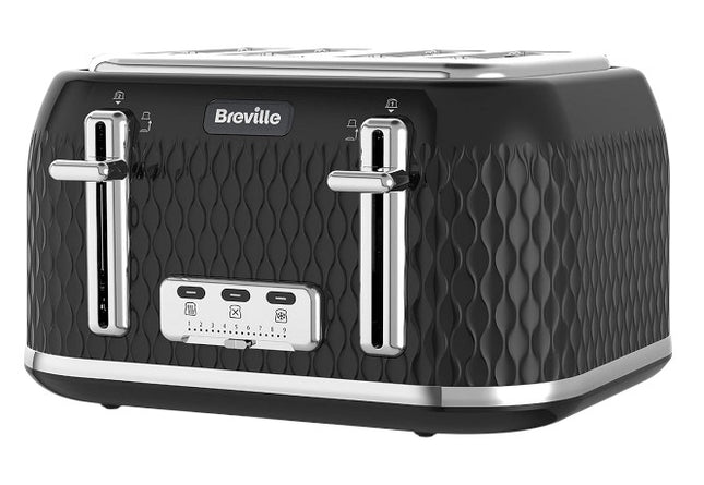 Breville Bold 4 Slice Toaster – High Lift, Lift & Look Wide Slots Black VTT786