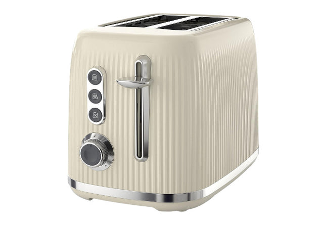 Breville Bold 2 Slice Toaster Wide Slots High Lift Reheat Defrost Cancel Functions Cream & Chrome Finish  VTR003