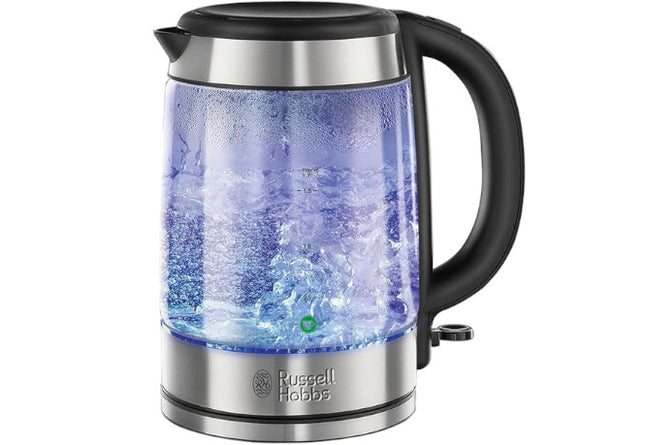 Russell Hobbs Illuminating Glass Kettle 1.7L 3000W Blue LED Boil, Energy Saving 21600-10