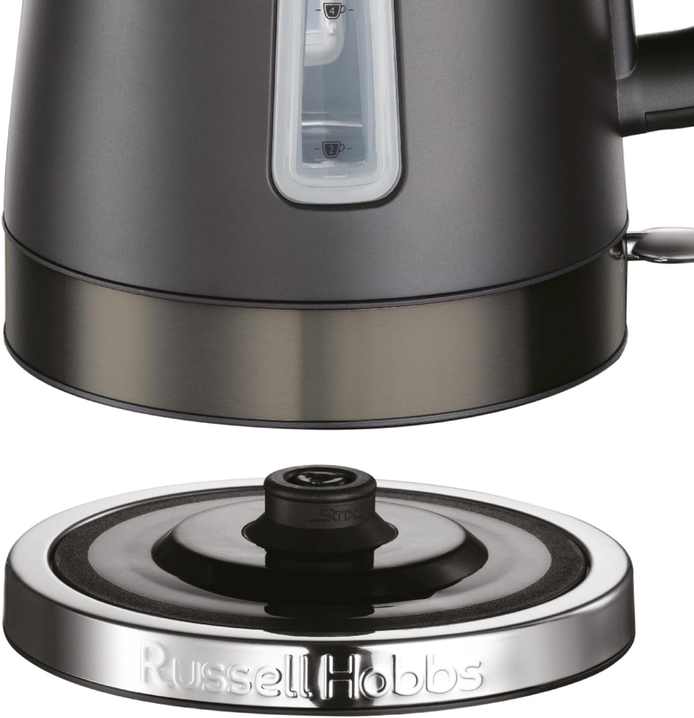 Russell Hobbs 26140 Matte Black Electric Kettle 1.7L 3000W Fast Boil Anti-Scale Filter Water Level Window & Perfect Pour Spout