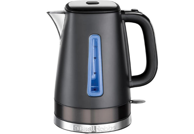 Russell Hobbs 26140 Matte Black Electric Kettle 1.7L 3000W Fast Boil Anti-Scale Filter Water Level Window & Perfect Pour Spout