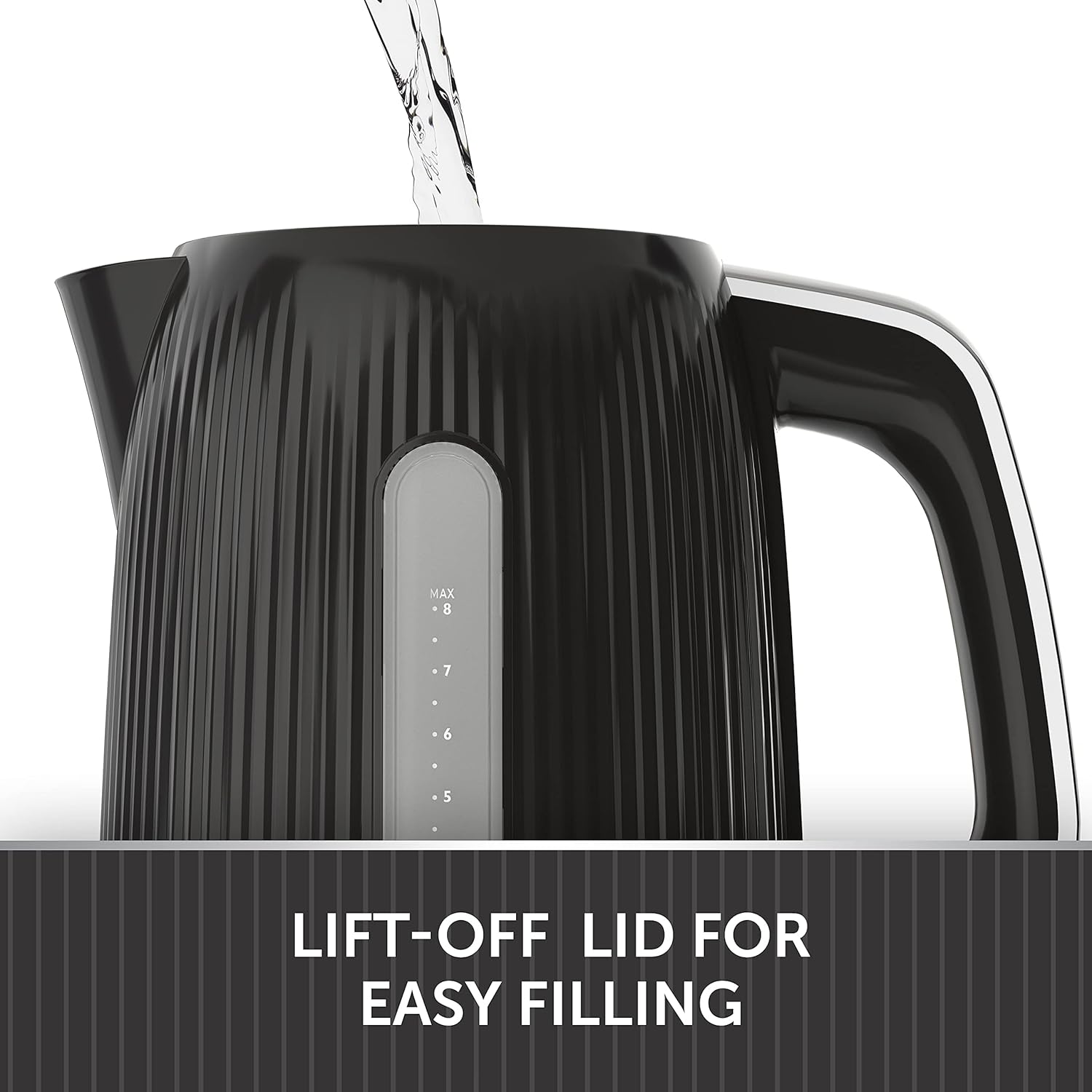 Breville Bold Black Electric Kettle 1.7L 3kW Fast BoilBlack & Silver Chrome VKT221