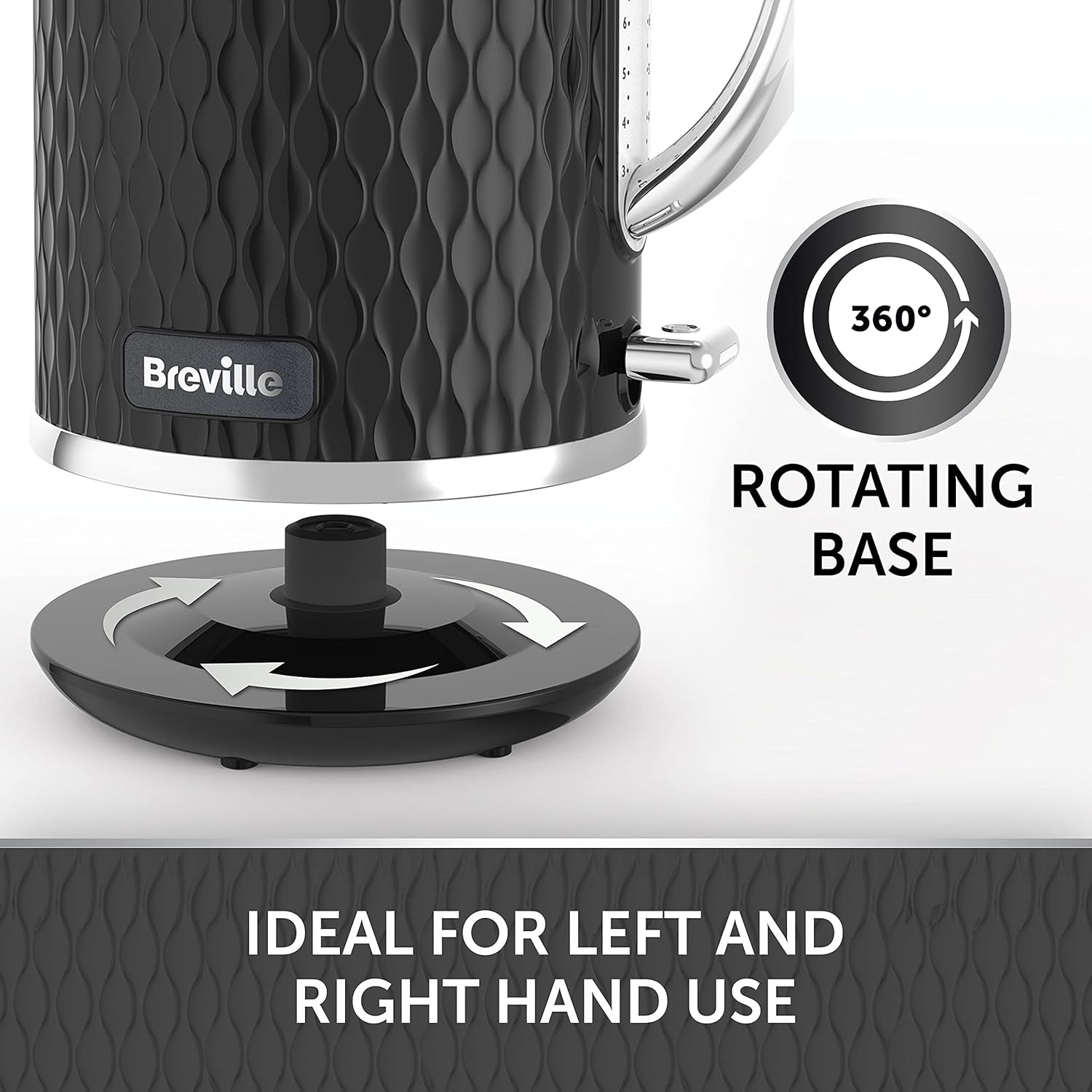 Breville Curve 1.7L Electric Kettle – Black & Chrome (VKT017) 3KW