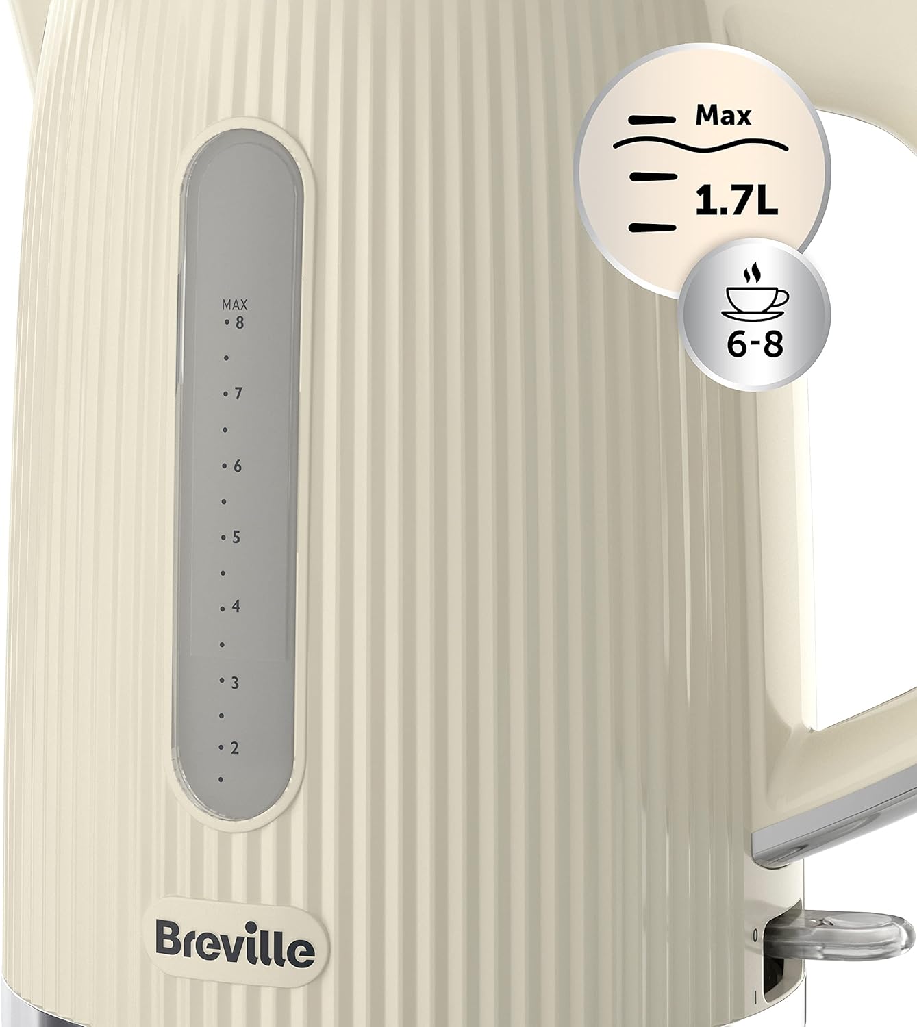 Breville Bold Vanilla Cream Electric Kettle 1.7L 3kW Fast Boil VKT223